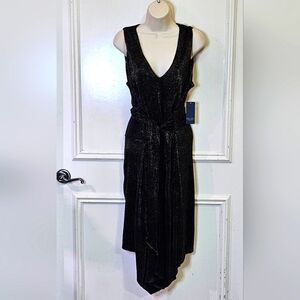 Rachel Roy November Black Gold Sleeveless Asymmetrical Hem Dress,X-Large,NWT